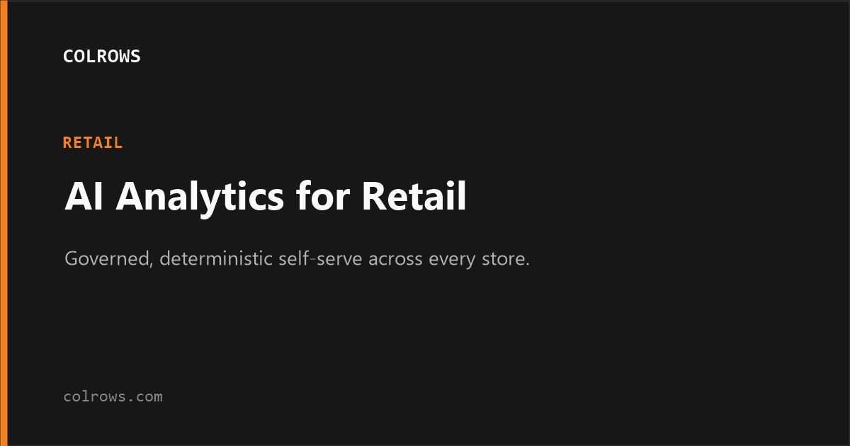 AI analytics for retail: governed, deterministic self-serve at scale