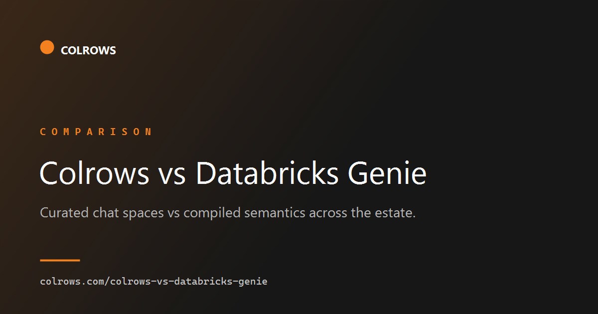 Colrows vs Databricks Genie comparison.