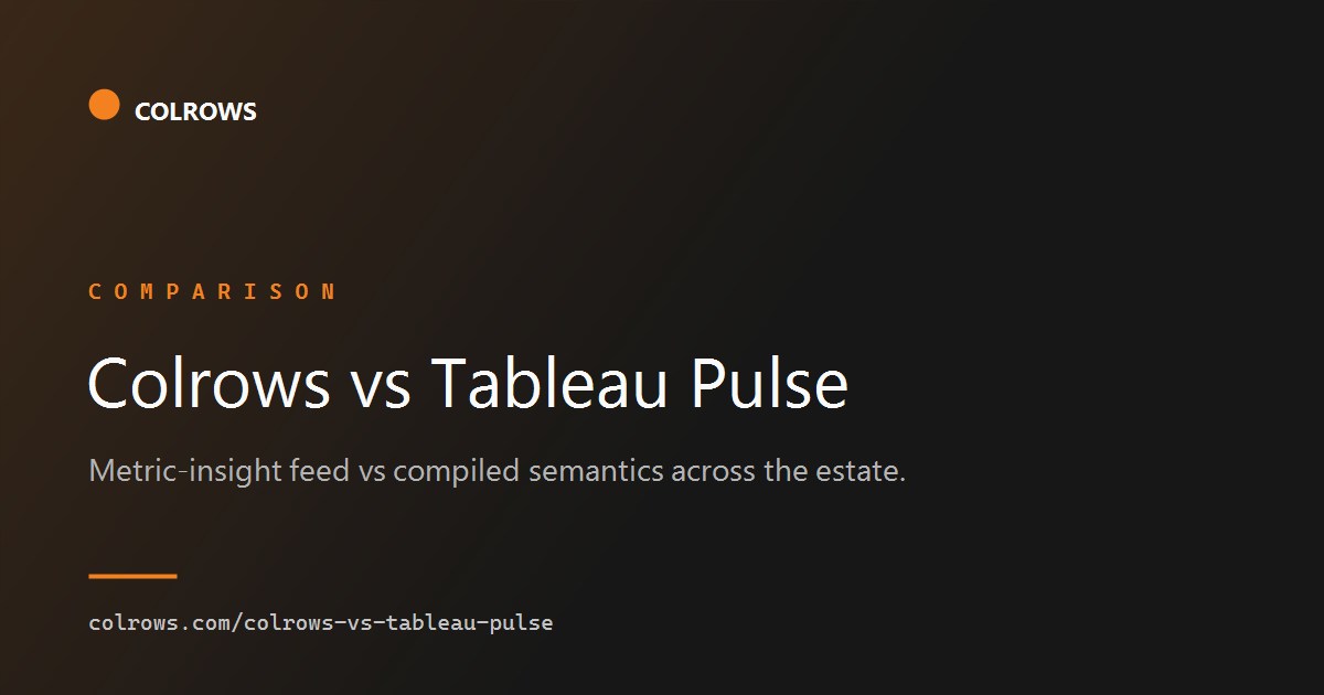 Colrows vs Tableau Pulse comparison.