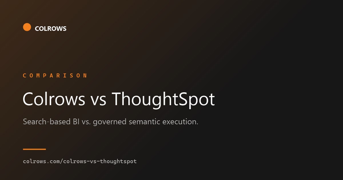 Colrows vs ThoughtSpot comparison card.