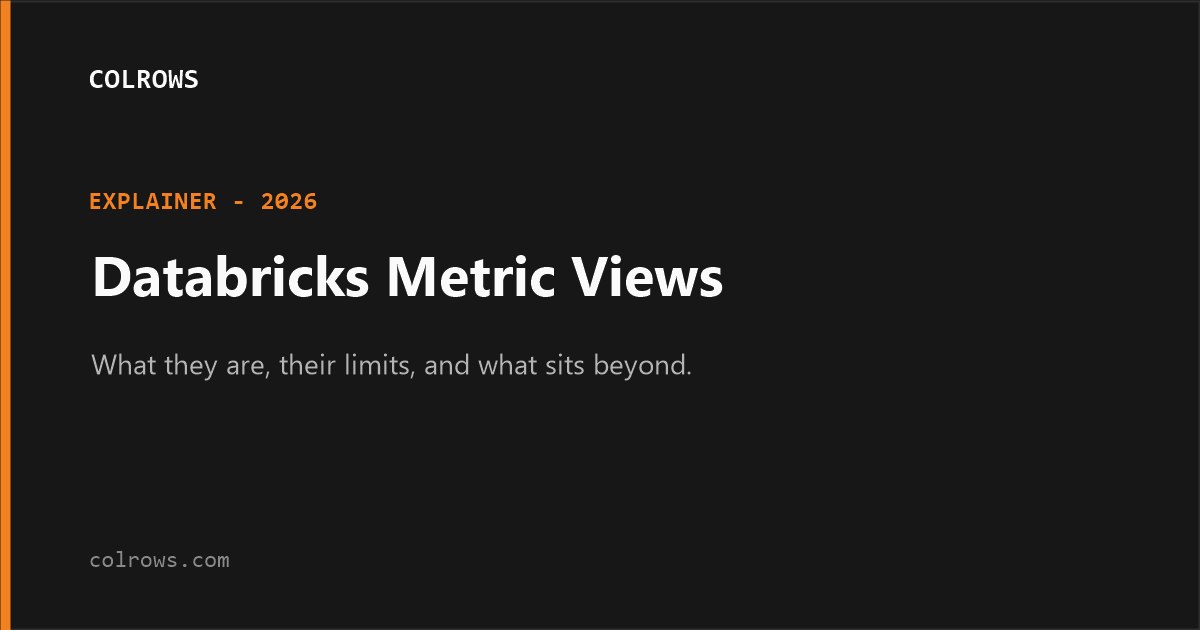 Databricks Metric Views explained.