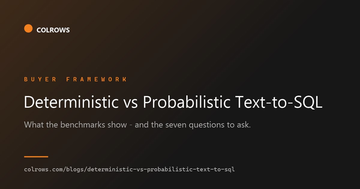 Deterministic vs probabilistic text-to-SQL - one question, two architectures.