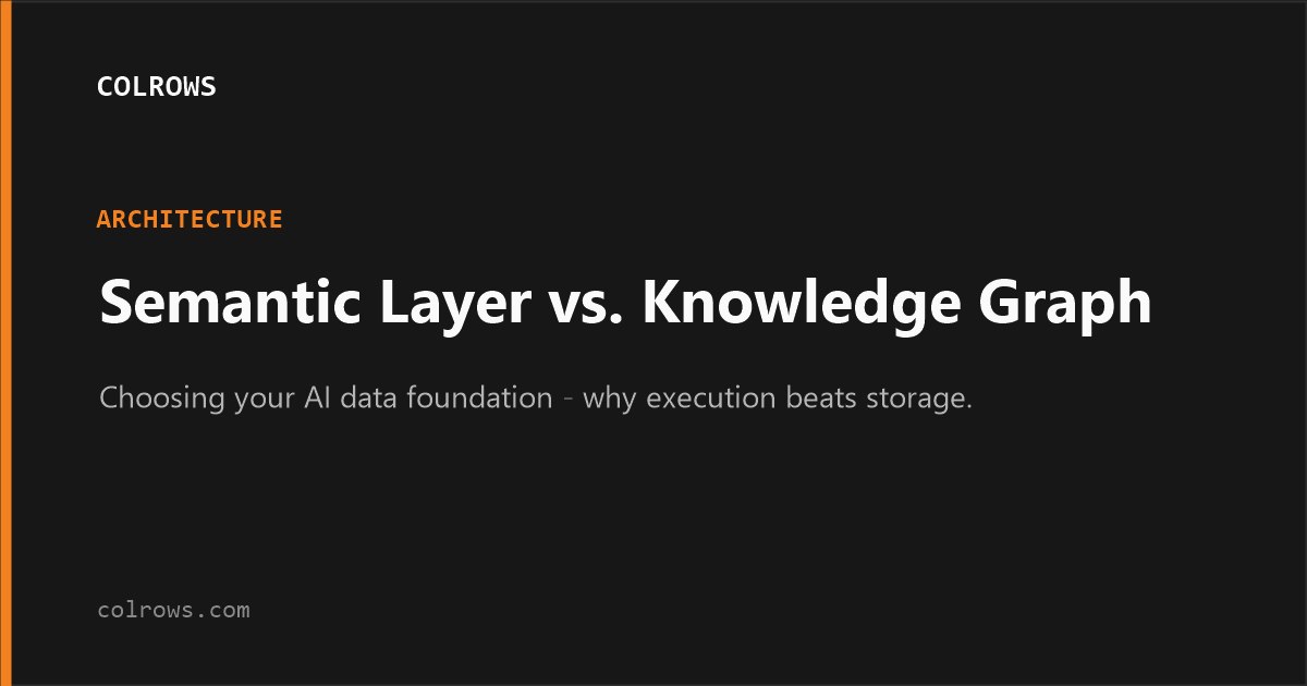 Semantic layer vs knowledge graph.