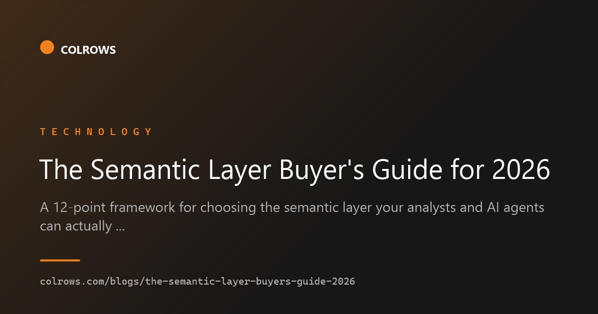 The semantic layer buyer's guide for 2026.